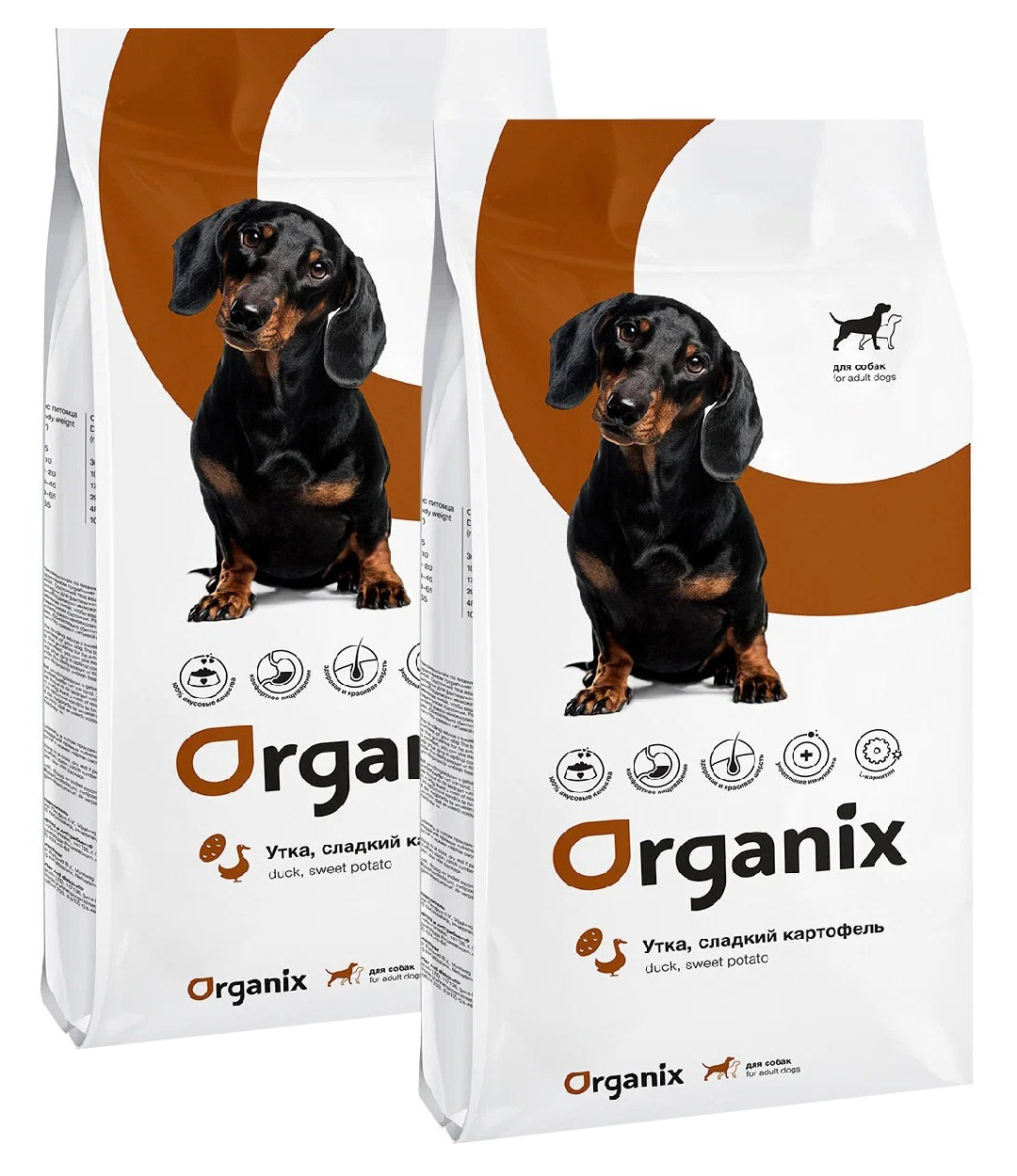 

ORGANIX ORGANIX ADULT DOG DUCK & POTATO для взрослых собак с уткой и картофелем (18 + 18 к