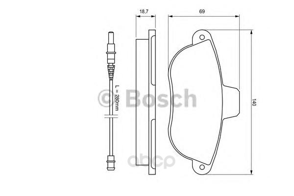 

Тормозные колодки Bosch передние дисковые 986424415, Колодки тормозные дисковые передние