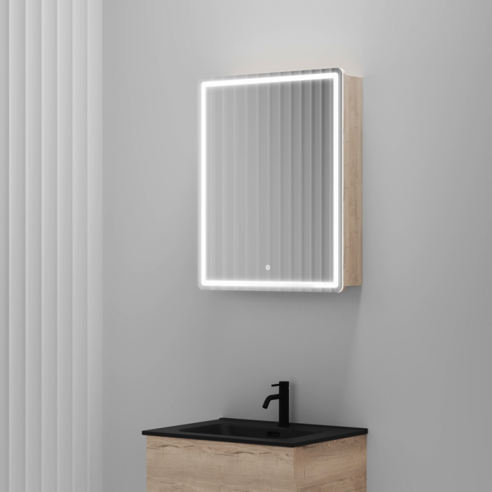 

Зеркальный шкаф Sancos Mirror 60 дуб галифакс, Желтый, Mirror