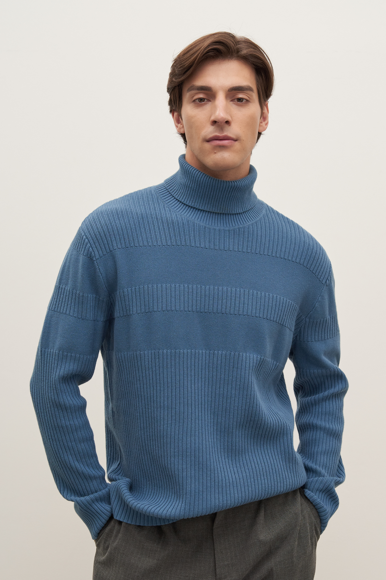 

Водолазка мужская Finn Flare FAD21118 синяя 2XL, Синий, FAD21118