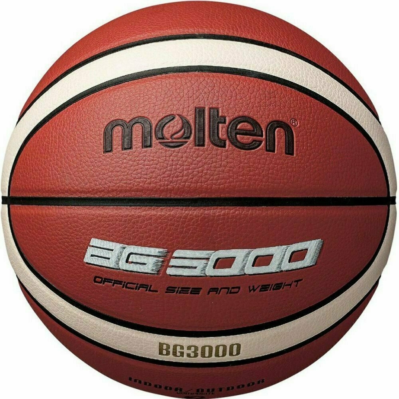 фото Мяч баскетбольный molten b5g3000 р.5, 12 панелей, синтетическая кожа пвх, бутиловая камера