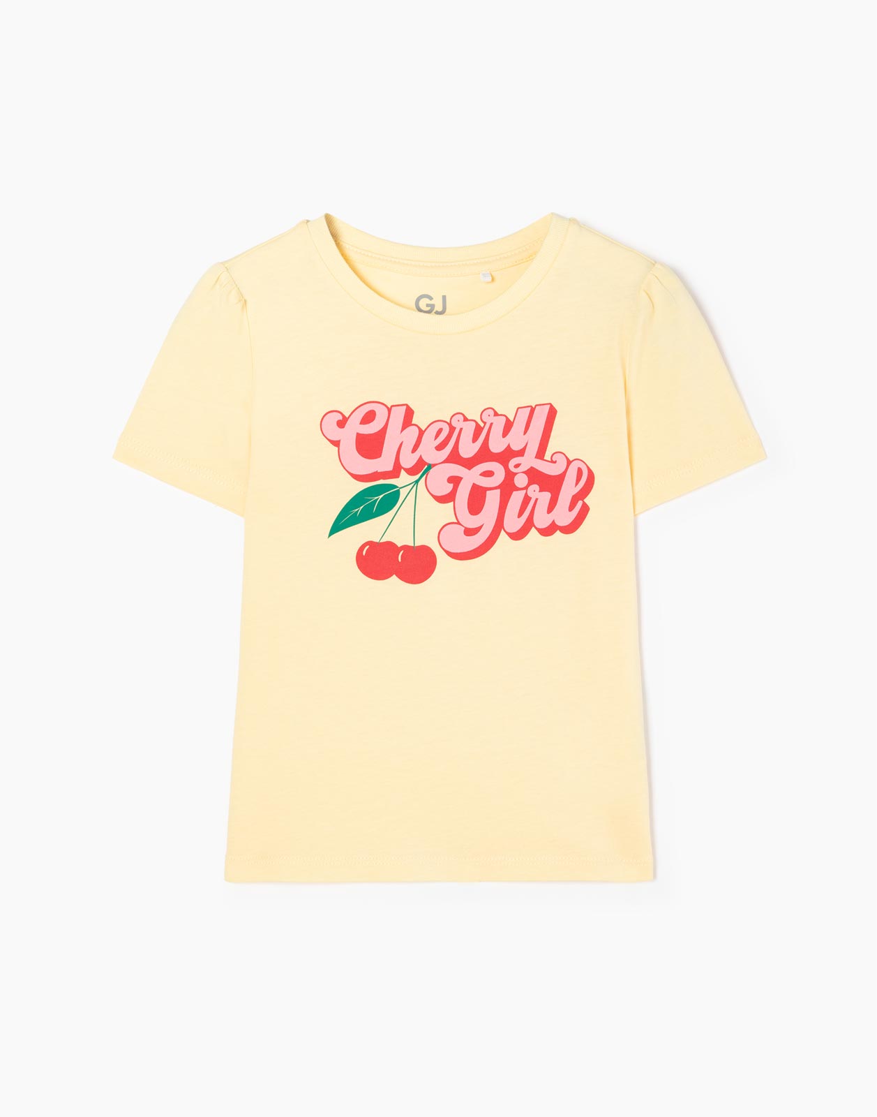 Светло-жёлтая футболка Straight с принтом для девочки 4-5л/110