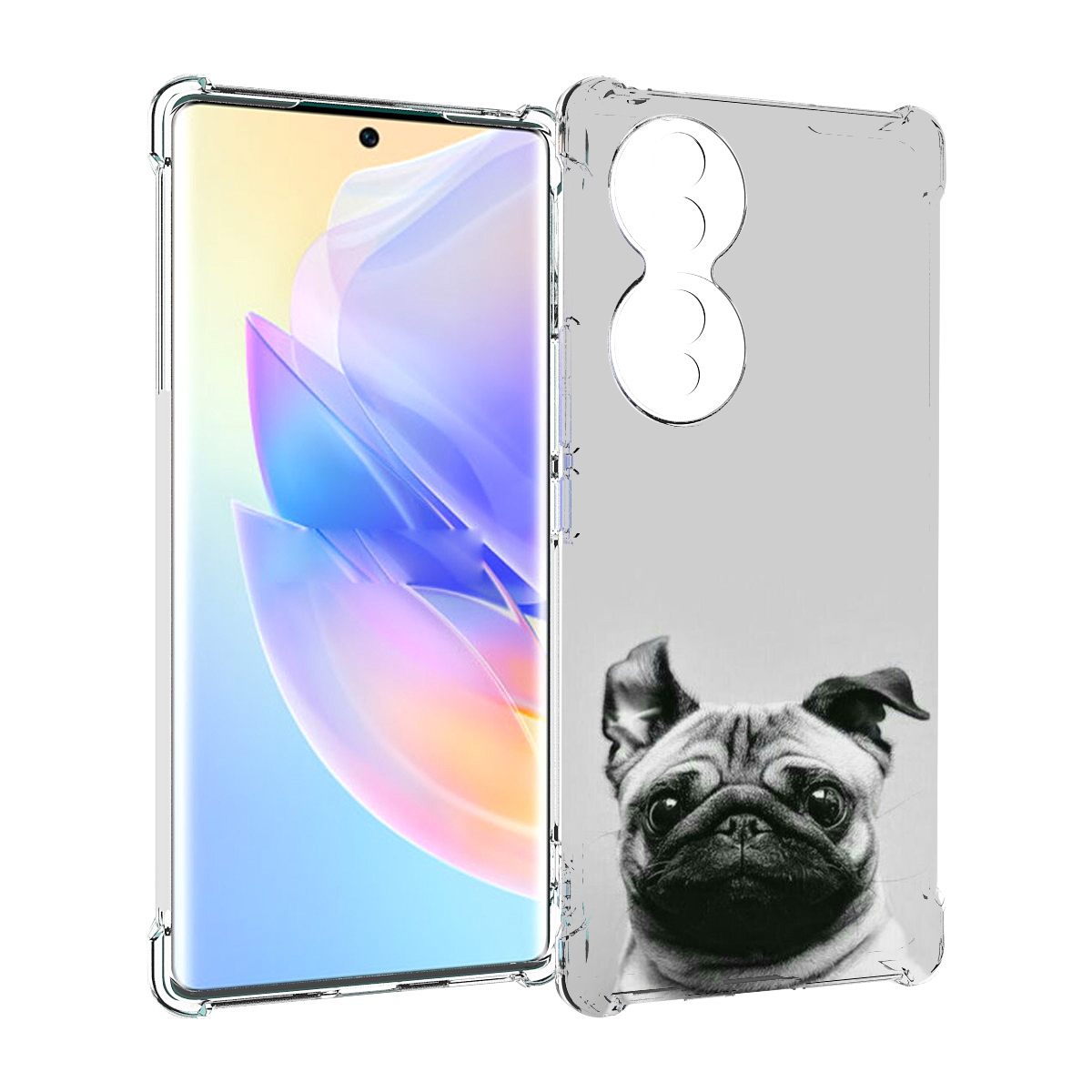 

Чехол MyPads мопс для Honor 70, Прозрачный, Tocco