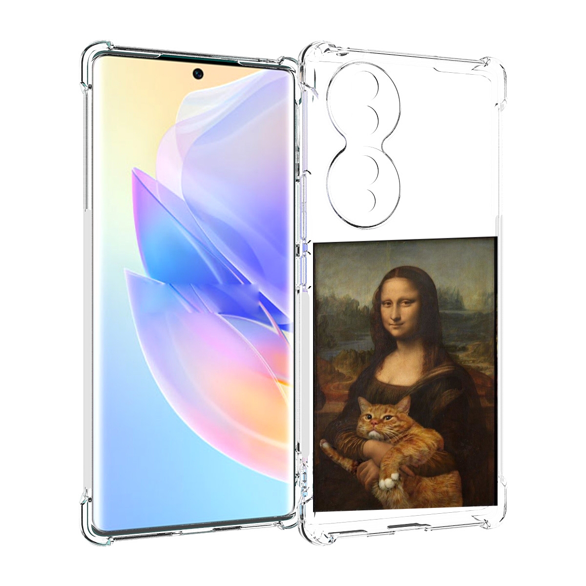 

Чехол MyPads монализа-с-котиком для Honor 70, Прозрачный, Tocco