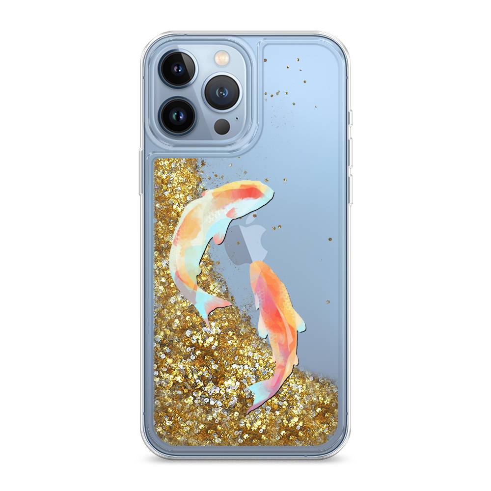 

Жидкий чехол с блестками "Акварельные карпы" на Apple iPhone 13 Pro Max, 14490-1