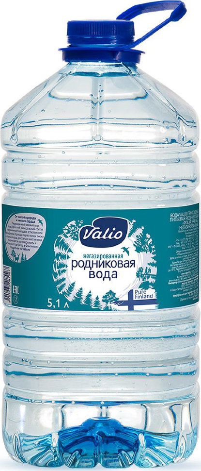 фото Вода питьевая родниковая valio / валио негазированная пэт (5,1л* 1шт)