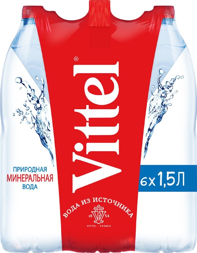 Минеральная вода Vittel / Виттель негазированная Пэт (1,5л*6шт)