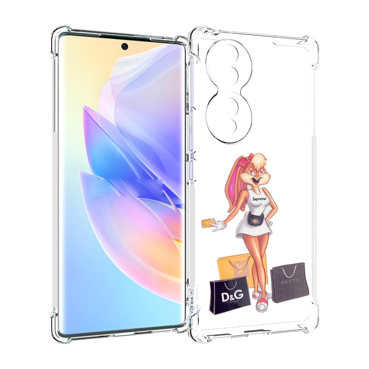 

Чехол MyPads модница-зайка женский для Honor 70, Прозрачный, Tocco