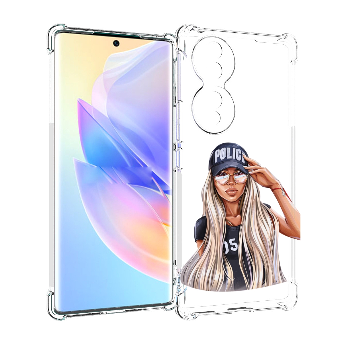 

Чехол MyPads модная-девушка-арт женский для Honor 70, Прозрачный, Tocco