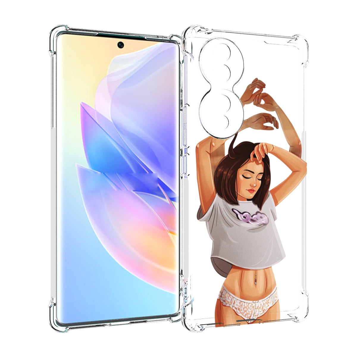 

Чехол MyPads много-рук женский для Honor 70, Прозрачный, Tocco