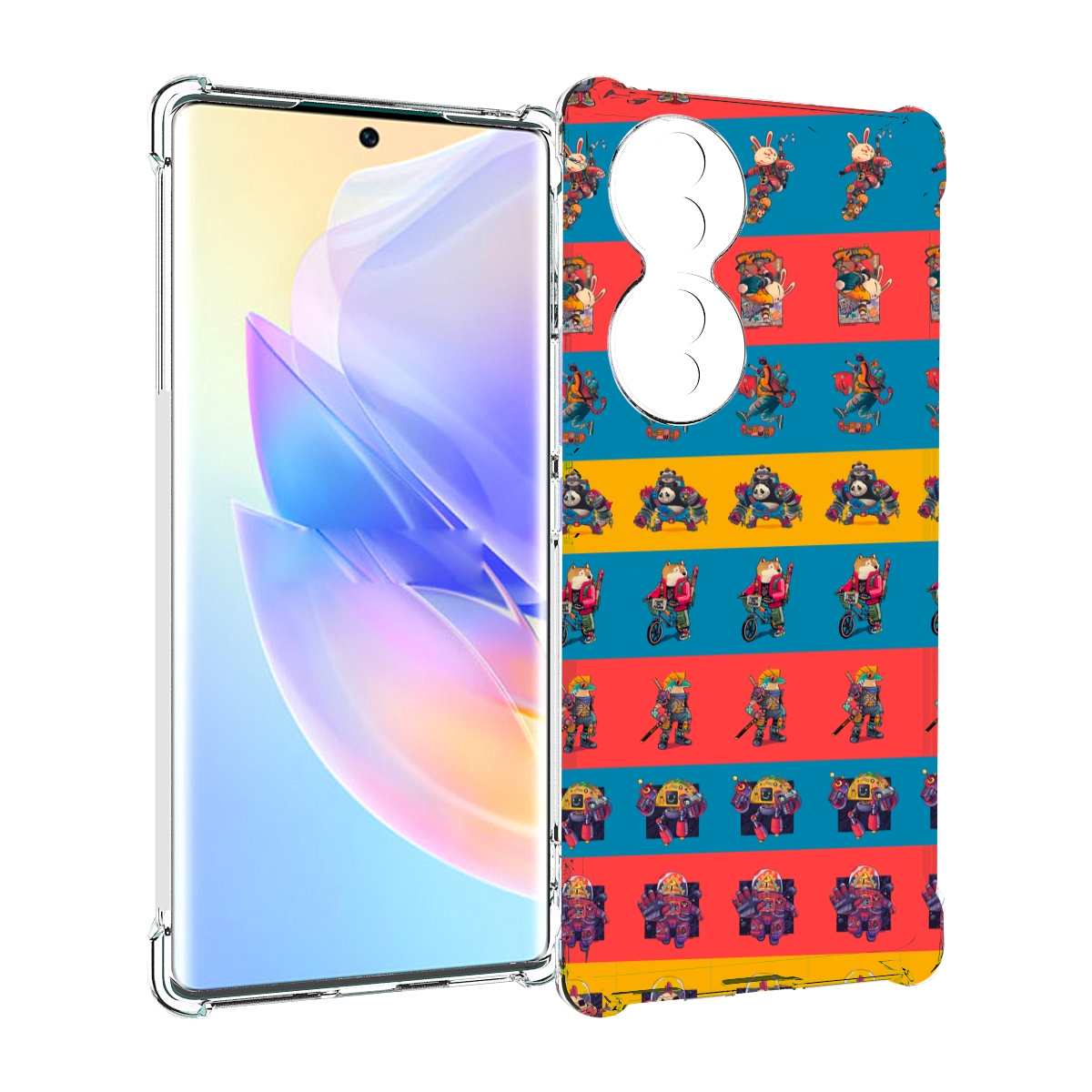 

Чехол MyPads много стикеров для Honor 70, Прозрачный, Tocco