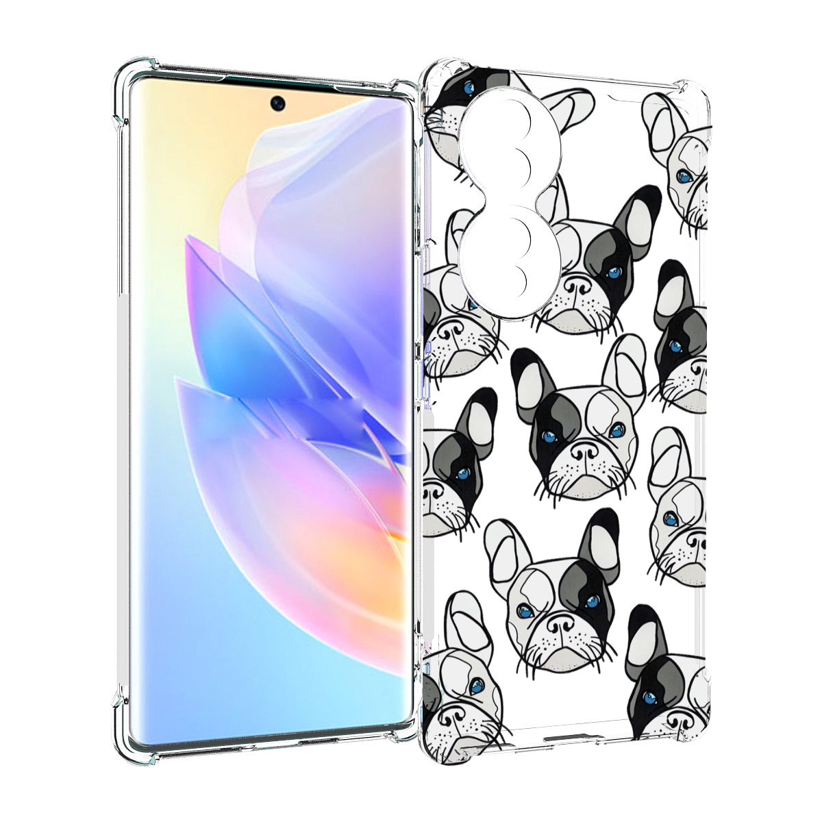 

Чехол MyPads мини-собачки-черно-белый для Honor 70, Прозрачный, Tocco