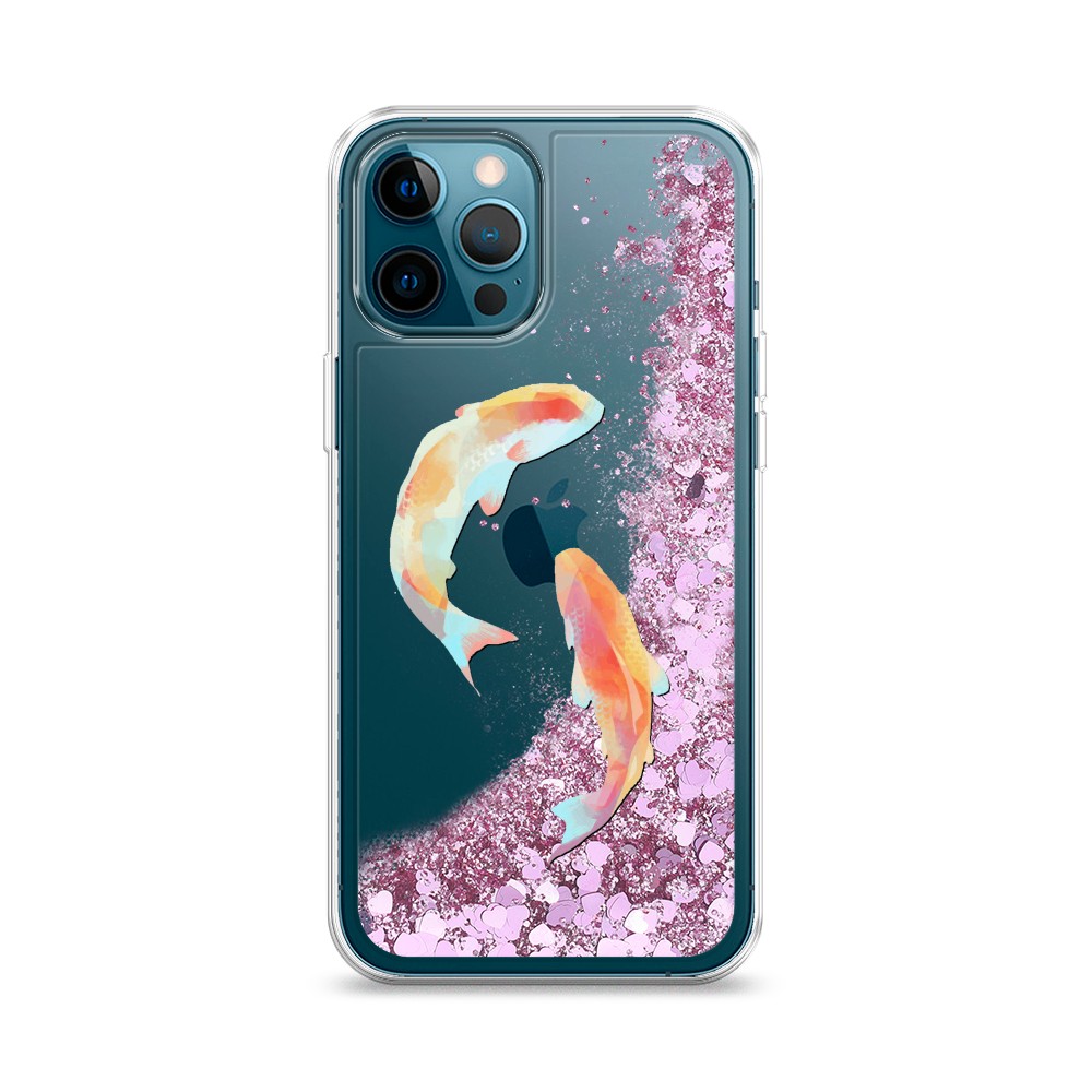 

Жидкий чехол с блестками "Акварельные карпы" на Apple iPhone 12 Pro, 12894-1