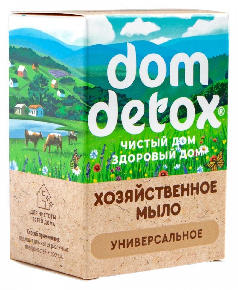 фото Мыло хозяйственное универсальное domdetox, 125 г дом природы