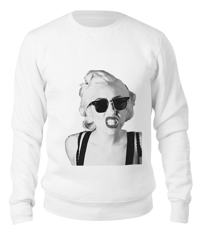 

Свитшот унисекс Printio Lady gaga белый L, Lady gaga