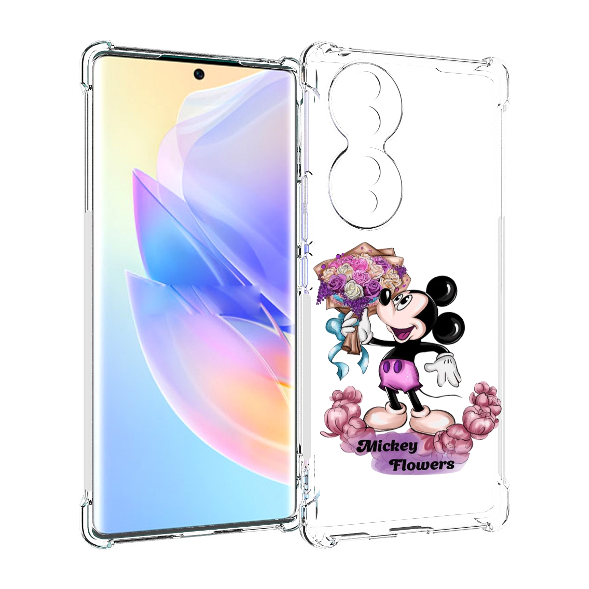 

Чехол MyPads микки-с-цветами женский для Honor 70, Прозрачный, Tocco