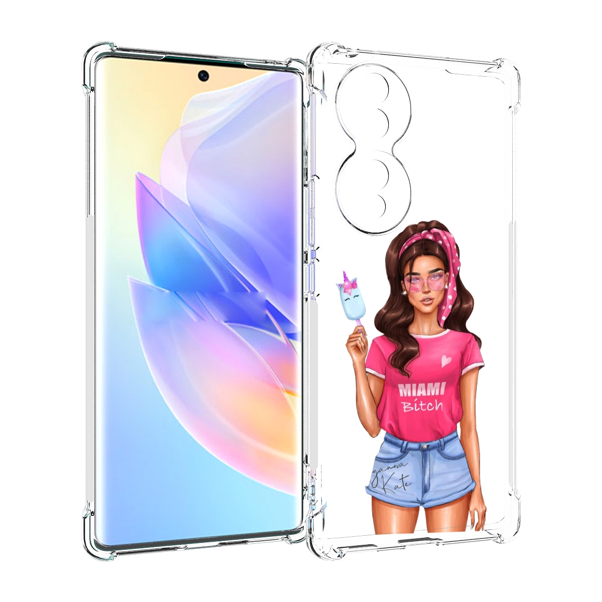 

Чехол MyPads майами-битч женский для Honor 70, Прозрачный, Tocco