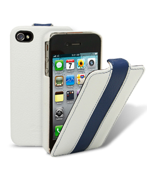 фото Чехол melkco для apple iphone 4 white/blue lc