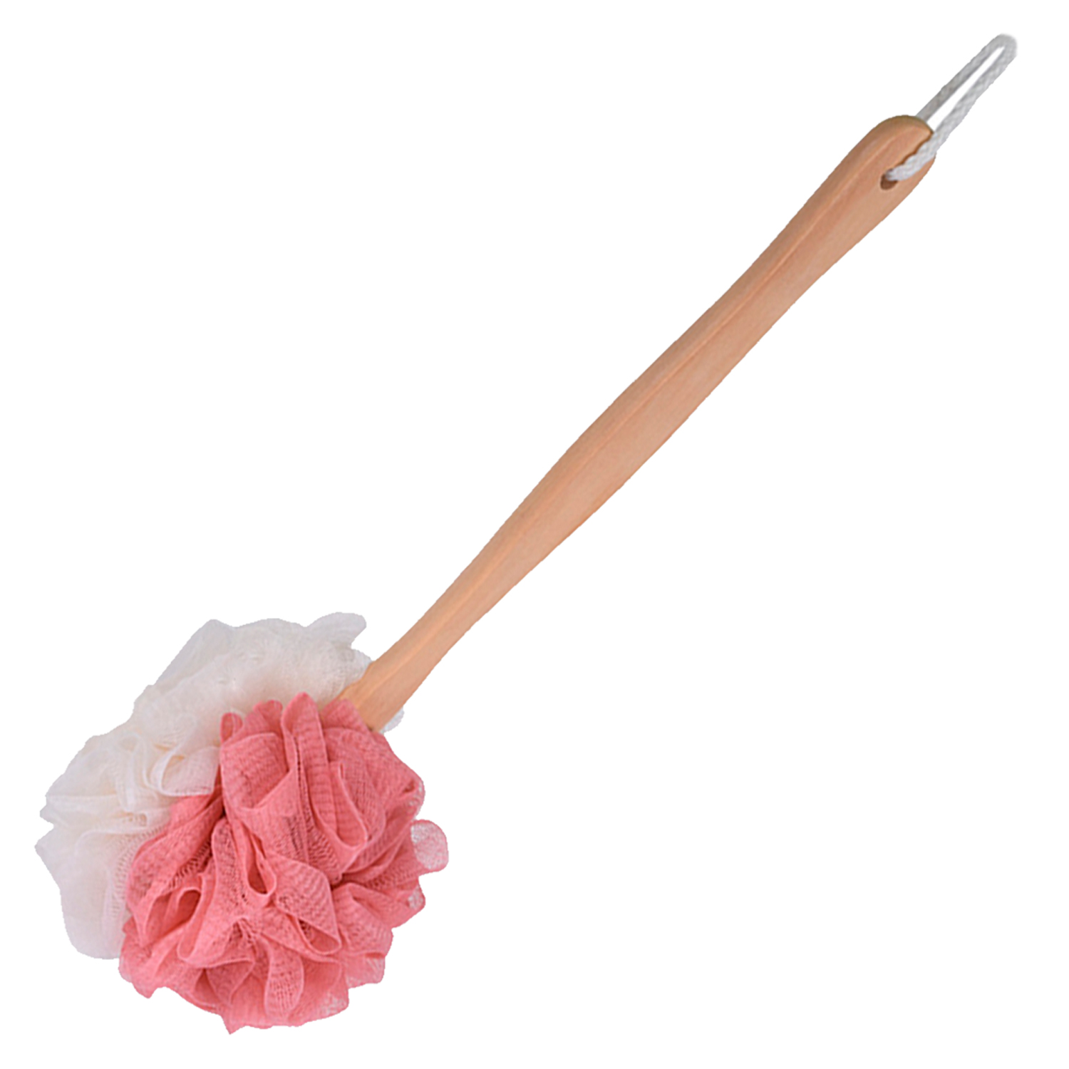 фото Мочалка venusshape, на деревянной ручке, цвет бежевый, розовый, 35х10 см
