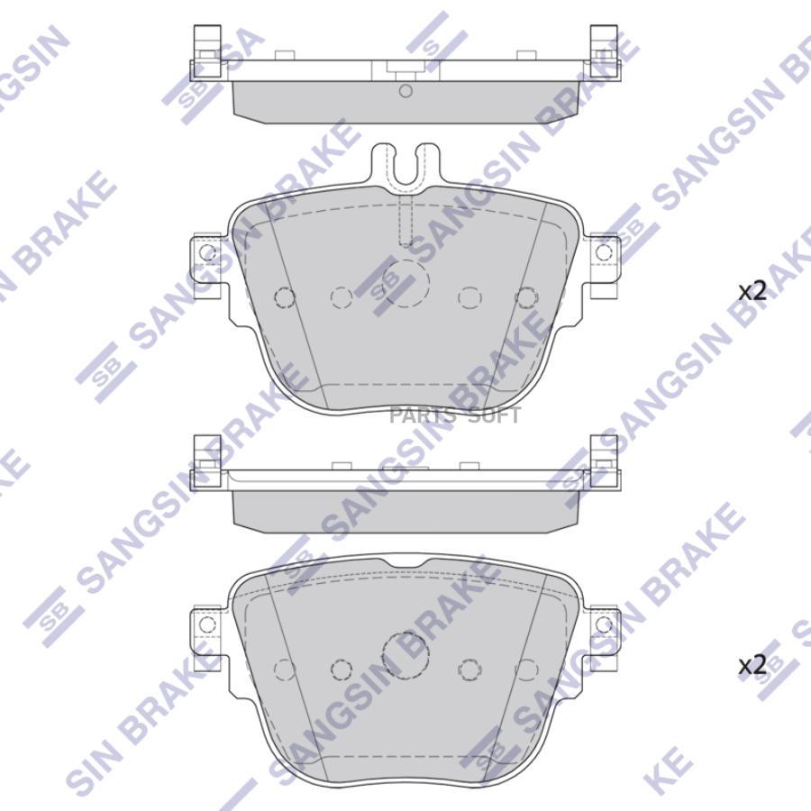 

Колодки Задние Mercedes E W213 2016-, Cls C257 2018- Sp4413 Sangsin brake арт. SP4413