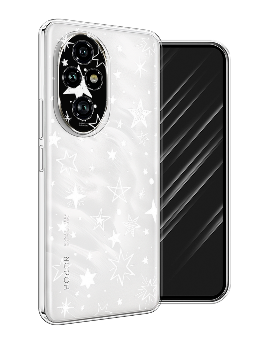 

Чехол Awog на Honor 200 Pro "Звездочки графика белая", Прозрачный;белый, 6124850-1