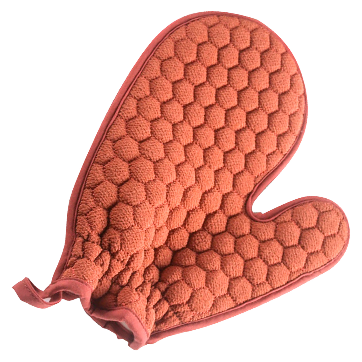Мочалка-рукавица, VenusShape, цвет красно-оранжевый, 23х14 см