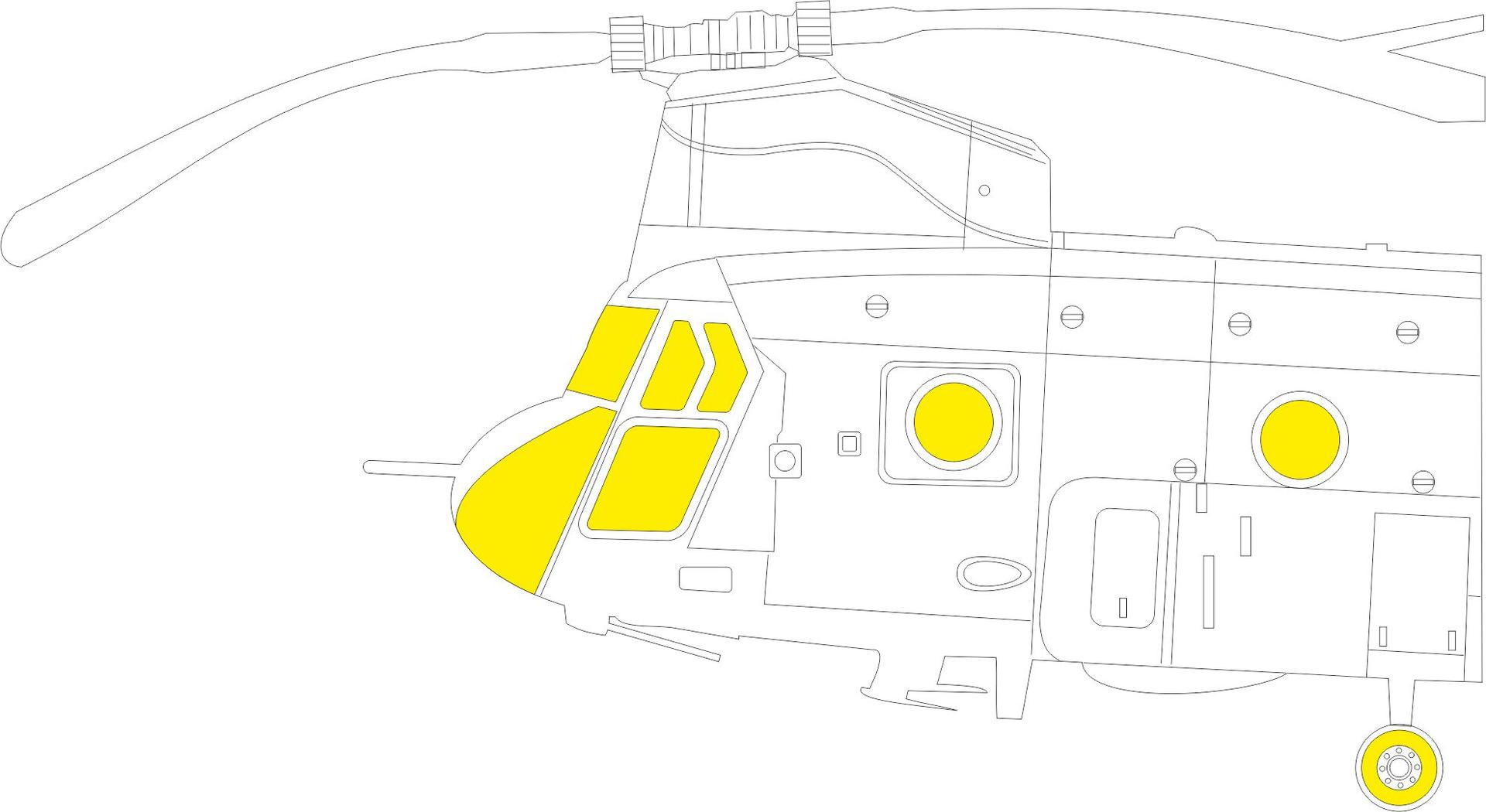 

EX814 Eduard 1/48 Окрасочная маска для CH-47A TFace, Однотонный, EX814
