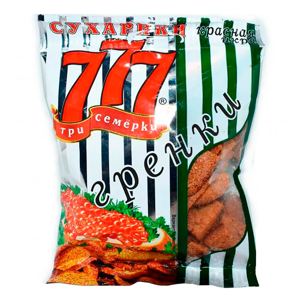 

Гренки ржано-пшеничные Три семерки Красная икра 150 г