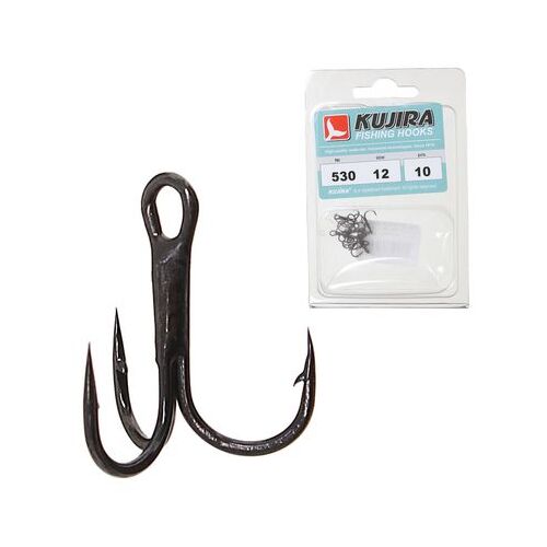 Kujira fishing hooks Крючок тройной (тройник) KUJIRA 530 BN (Размер # 8; 10шт )