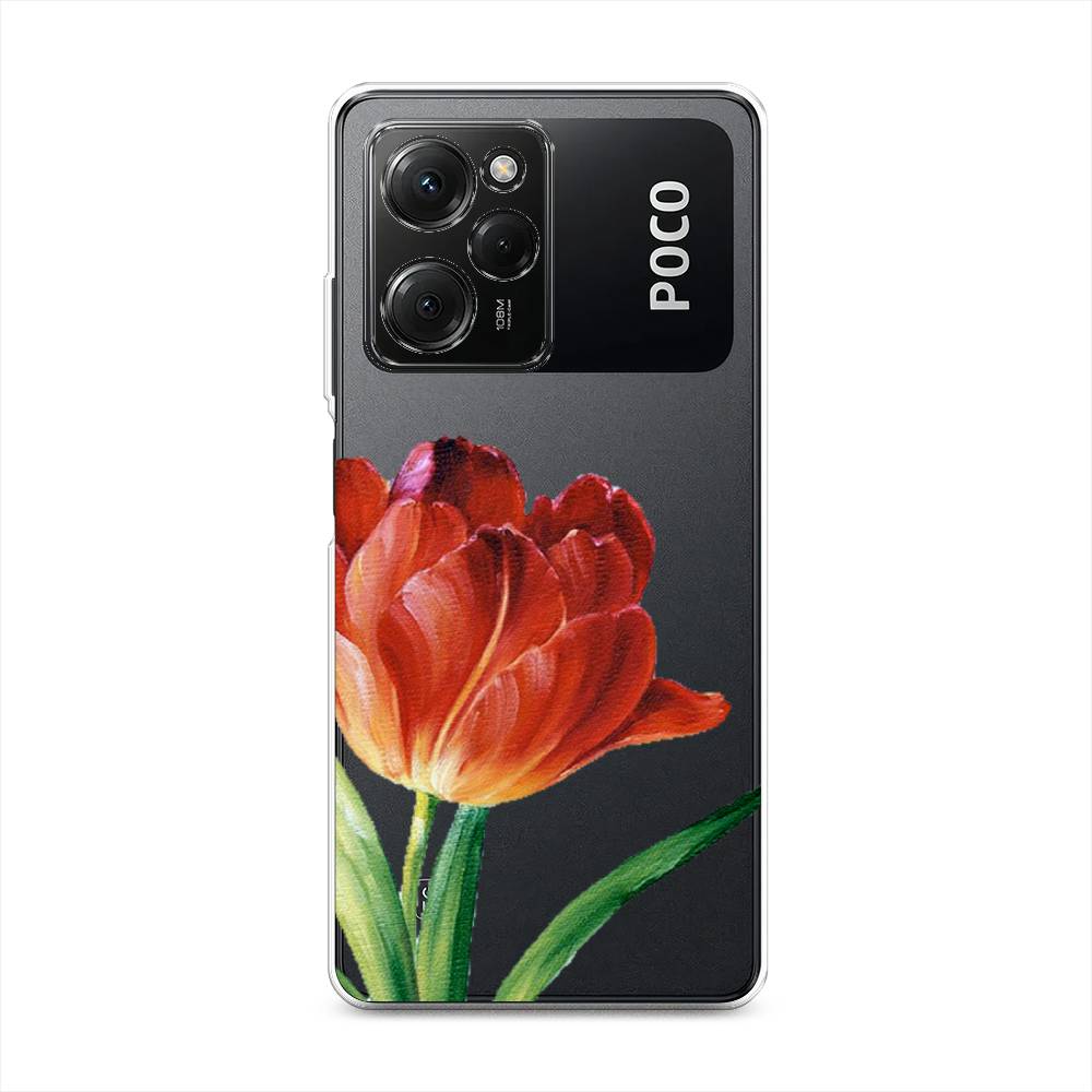 

Чехол Awog на Poco X5 Pro 5G "Красный тюльпан", Оранжевый;зеленый, 318050-8