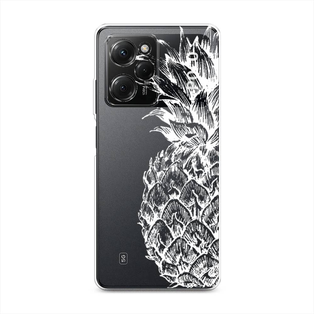 

Чехол Awog на Poco X5 Pro 5G "Ананас графика белая", Белый, 318050-10