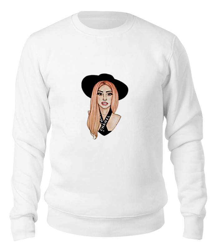 

Свитшот унисекс Printio Lady gaga белый L, Lady gaga
