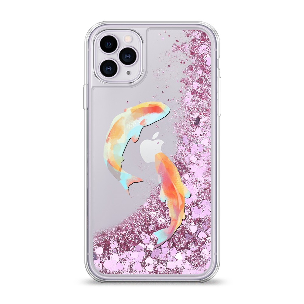 

Жидкий чехол с блестками "Акварельные карпы" на Apple iPhone 11 Pro, 12394-1