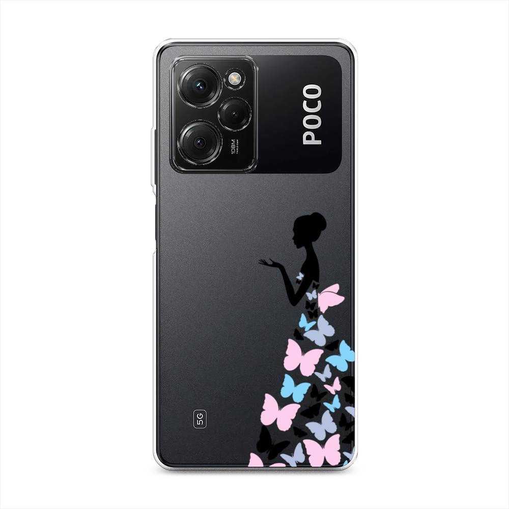 

Чехол Awog на Poco X5 Pro 5G "Платье из бабочек", Белый;розовый, 318050-1