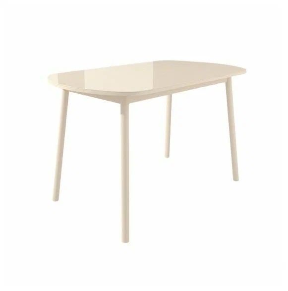 

Кухонный стол раздвижной Leset Мидел Металл крем/Стекло крем