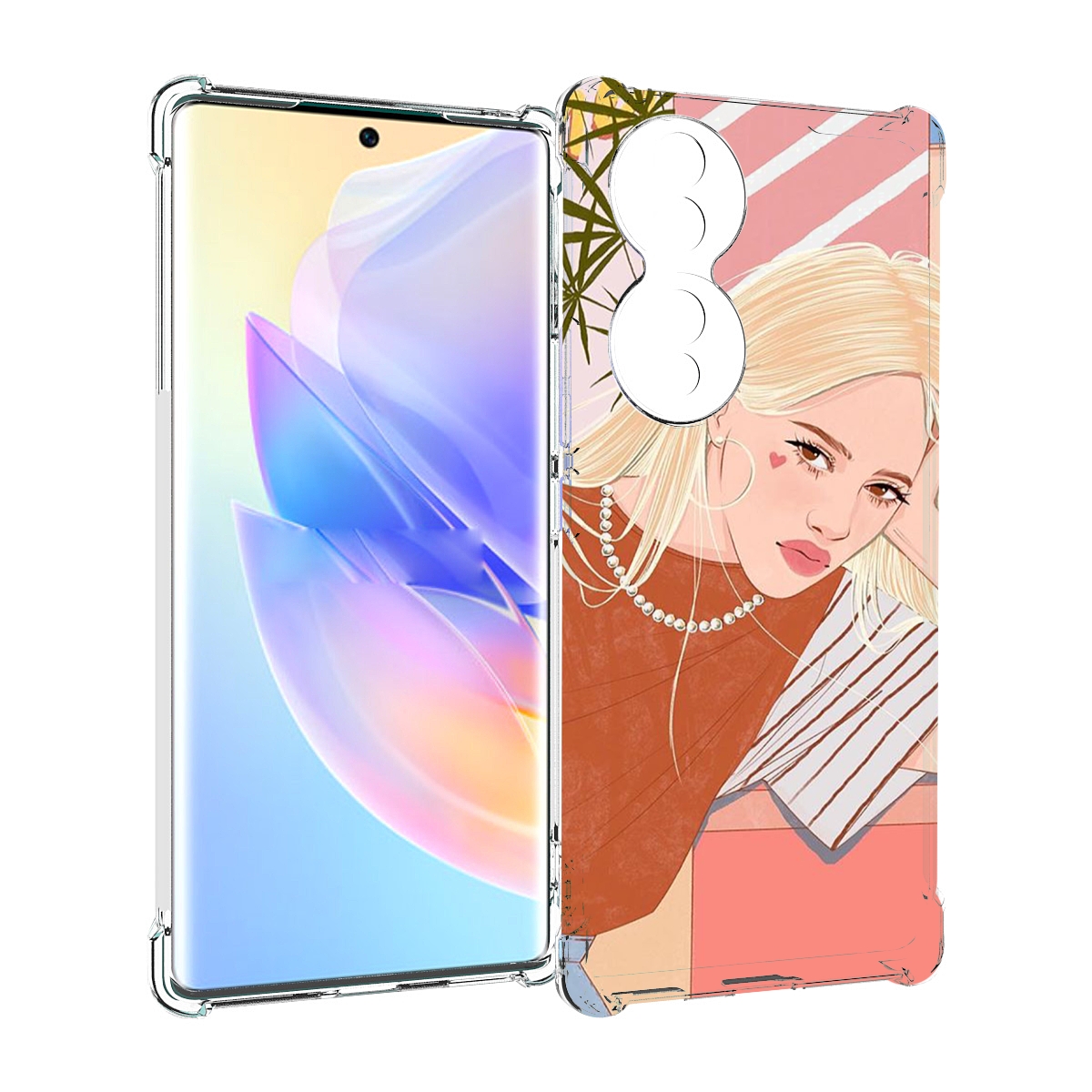

Чехол MyPads летняя-девочка женский для Honor 70, Прозрачный, Tocco