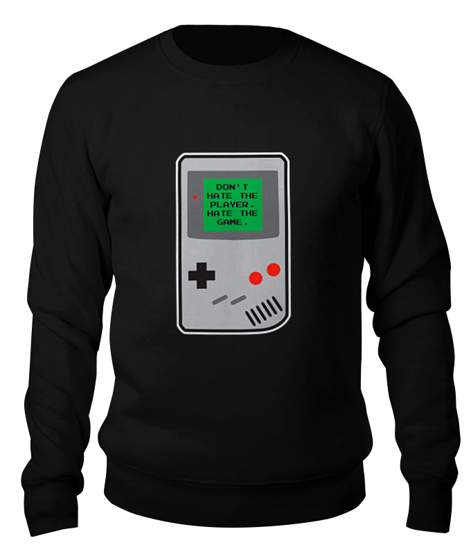 

Свитшот унисекс Printio Don't hate the player (gameboy) черный L, Don't hate the player (gameboy)