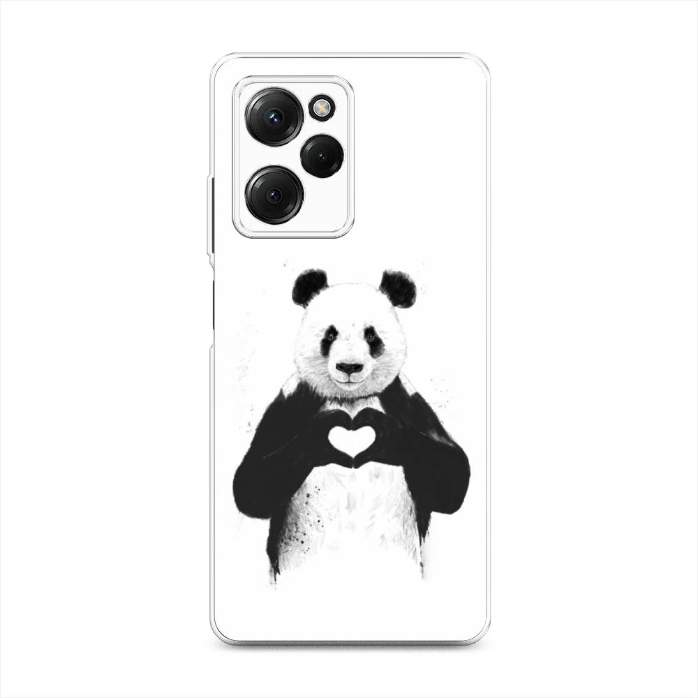 

Чехол Awog на Poco X5 Pro 5G "Панда love", Серебристый, 318050-10