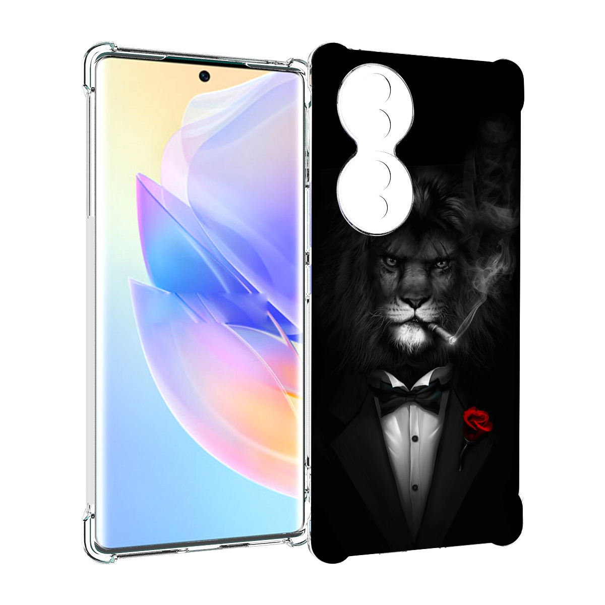 

Чехол MyPads лев-в-темноте-с-сигаретой мужской для Honor 70, Прозрачный, Tocco
