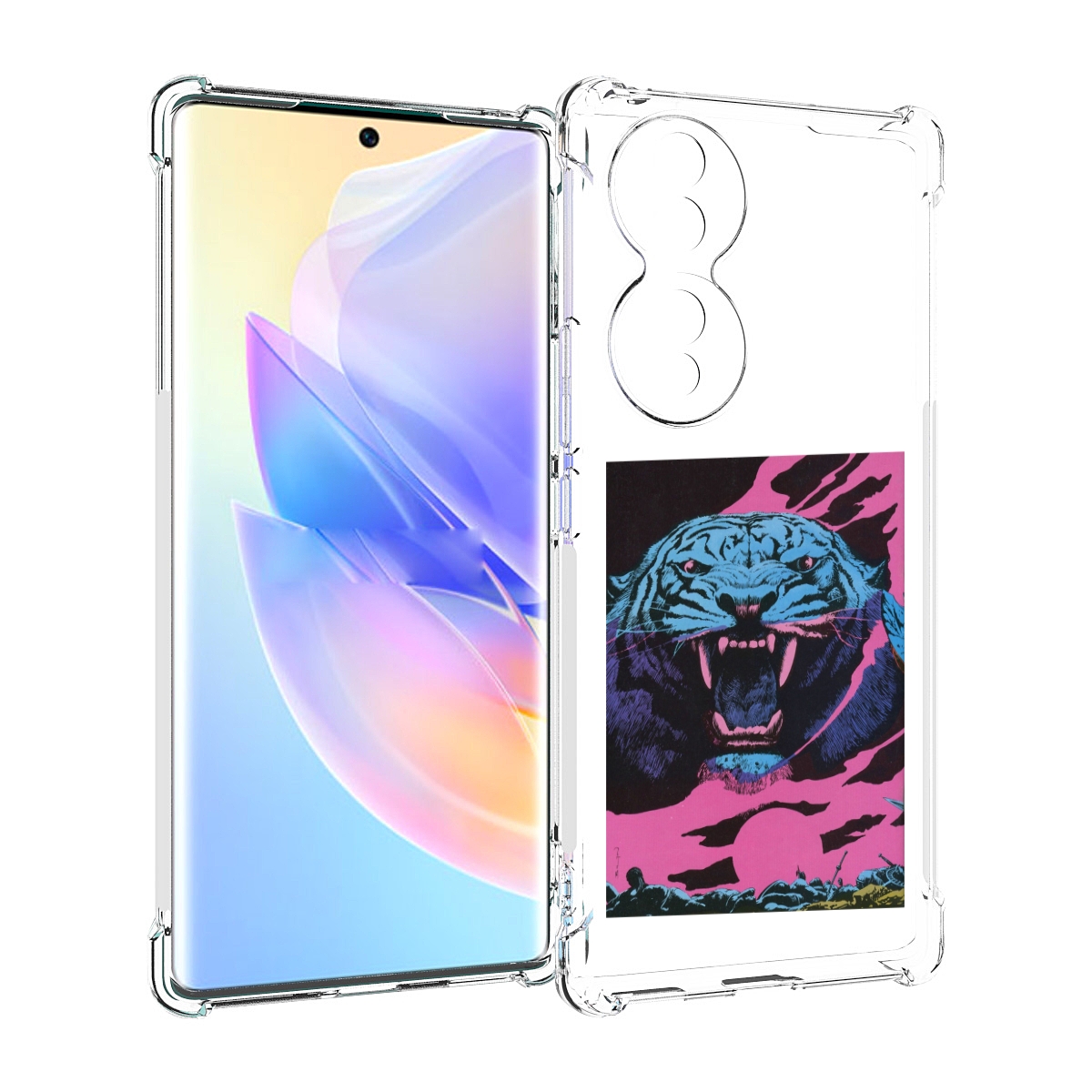 

Чехол MyPads лев с розовыми зубами для Honor 70, Прозрачный, Tocco