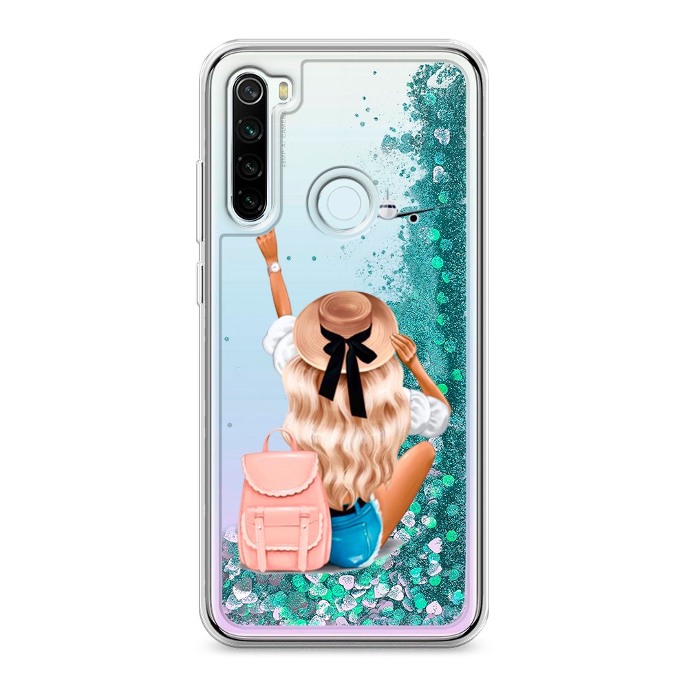 

Жидкий чехол с блестками "Автостопом самолетом" на Xiaomi Redmi Note 8T