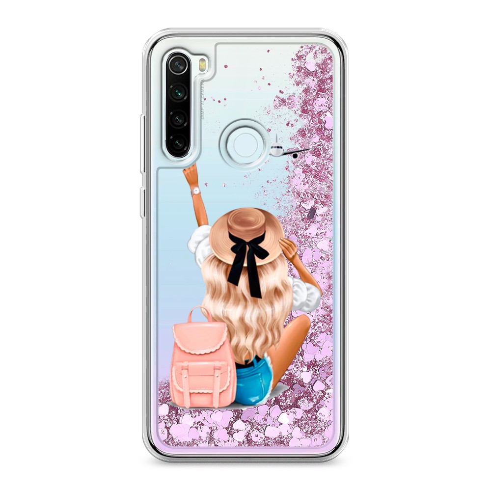 

Жидкий чехол с блестками "Автостопом самолетом" на Xiaomi Redmi Note 8T