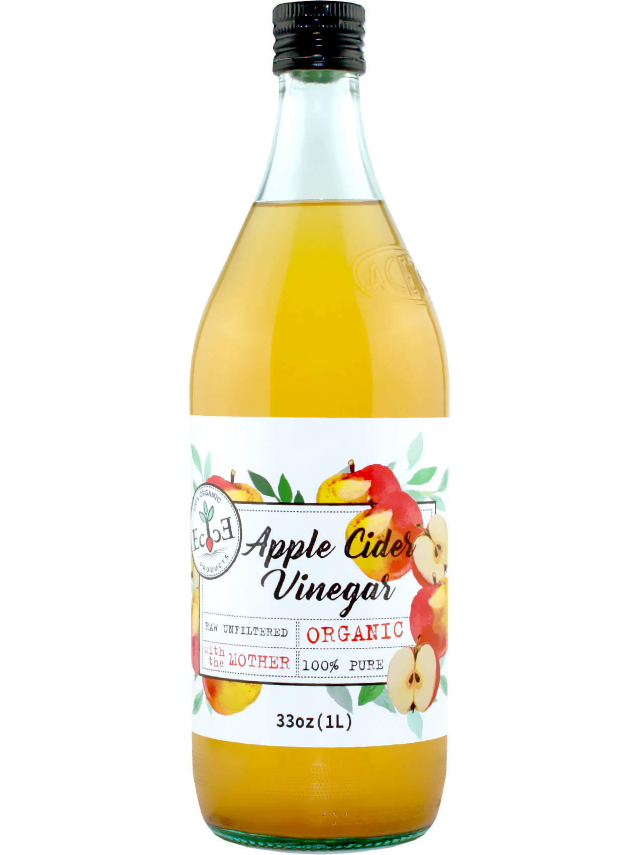 Уксус яблочный ECOCE натуральный нефильтрованный, 1000 мл