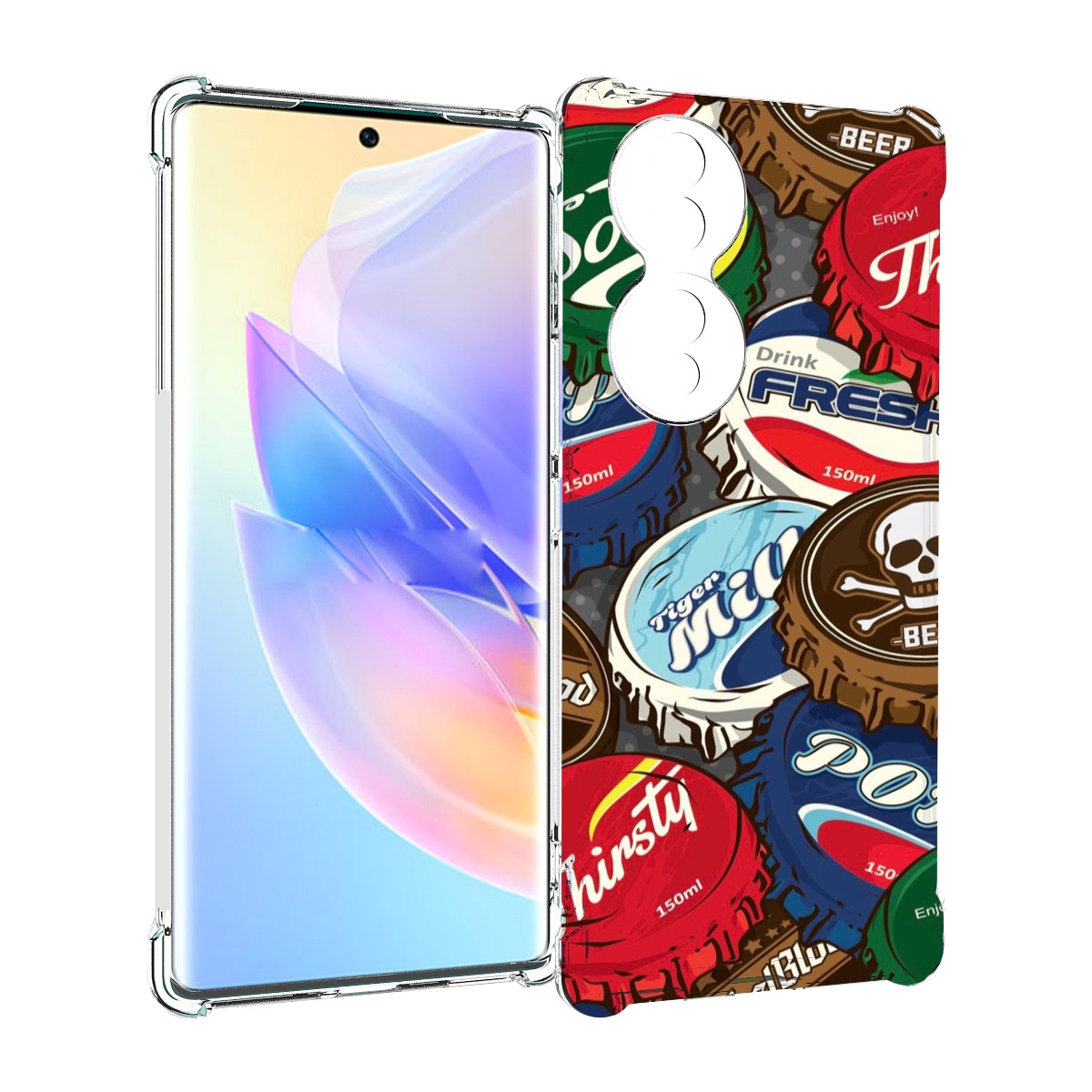 

Чехол MyPads крышки от баночек для Honor 70, Прозрачный, Tocco