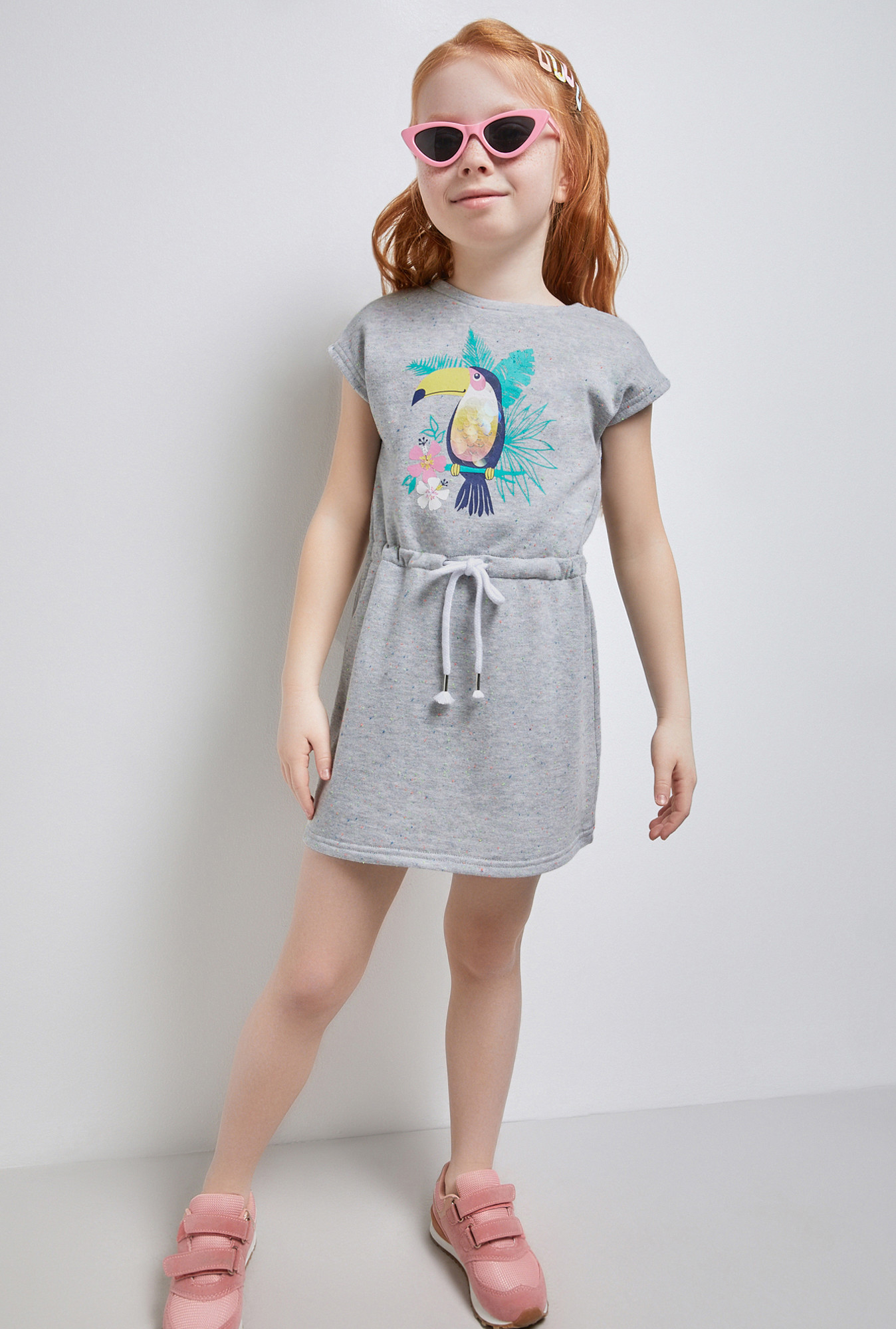 фото Платье для девочек размер 98, серый acoola