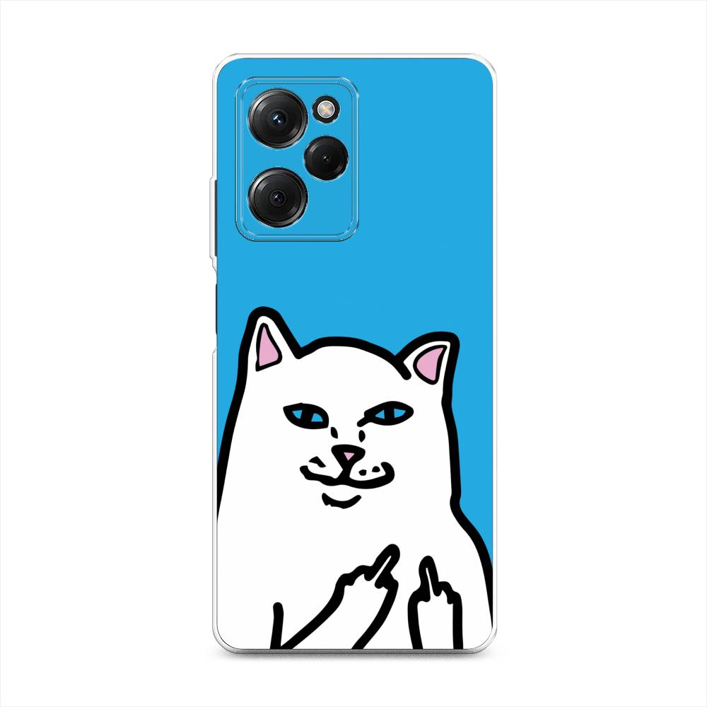

Чехол Awog на Poco X5 Pro 5G "Кот жесть", Белый;голубой;черный, 318050-9