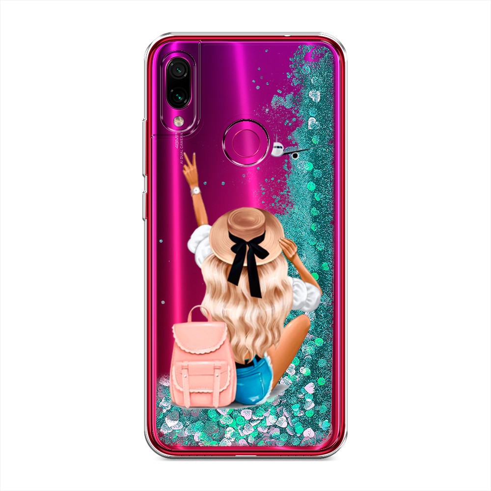 

Жидкий чехол с блестками "Автостопом самолетом" на Xiaomi Redmi Note 7, 34795-1