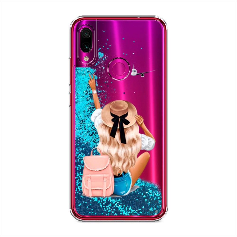 

Жидкий чехол с блестками "Автостопом самолетом" на Xiaomi Redmi Note 7
