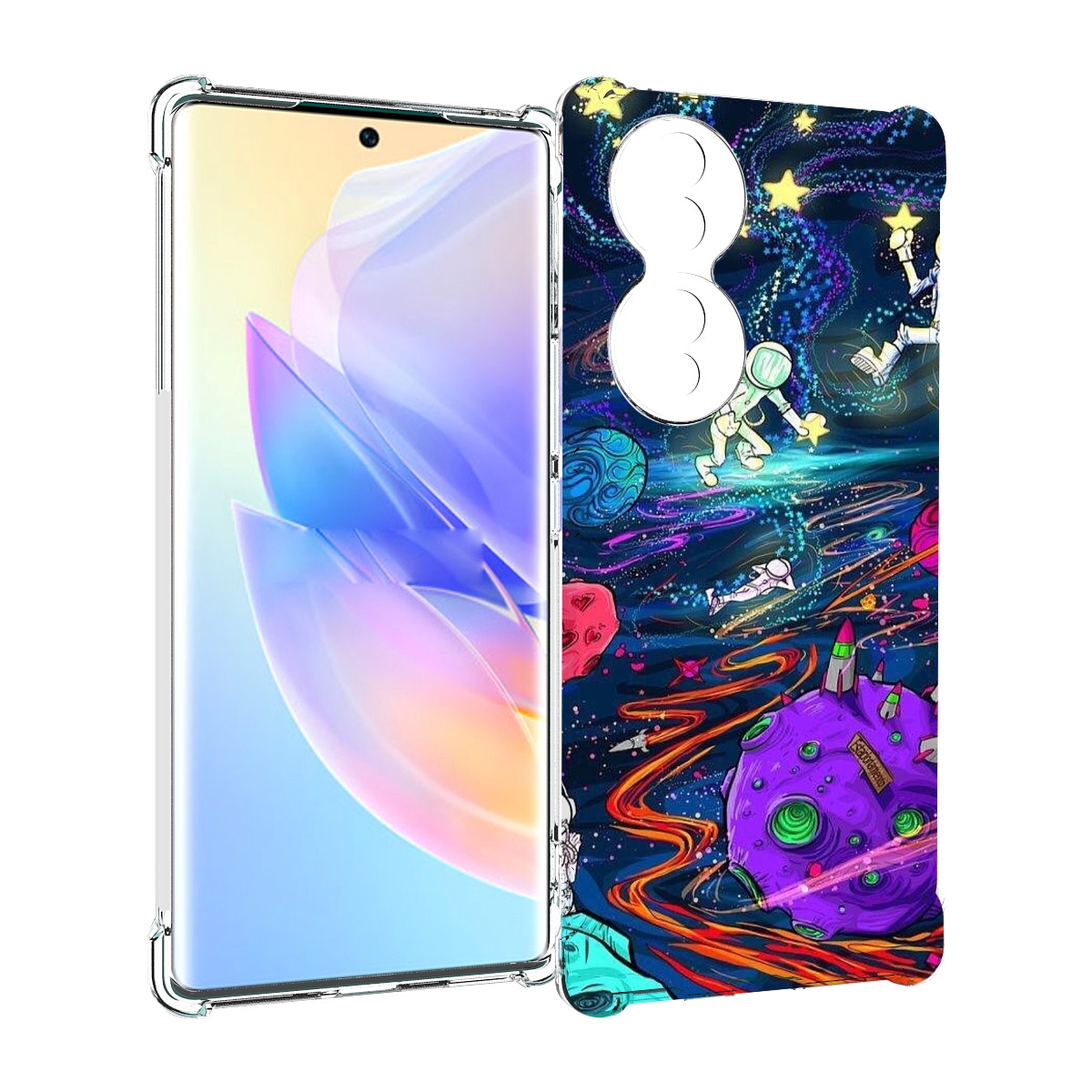

Чехол MyPads красочный космос для Honor 70, Прозрачный, Tocco