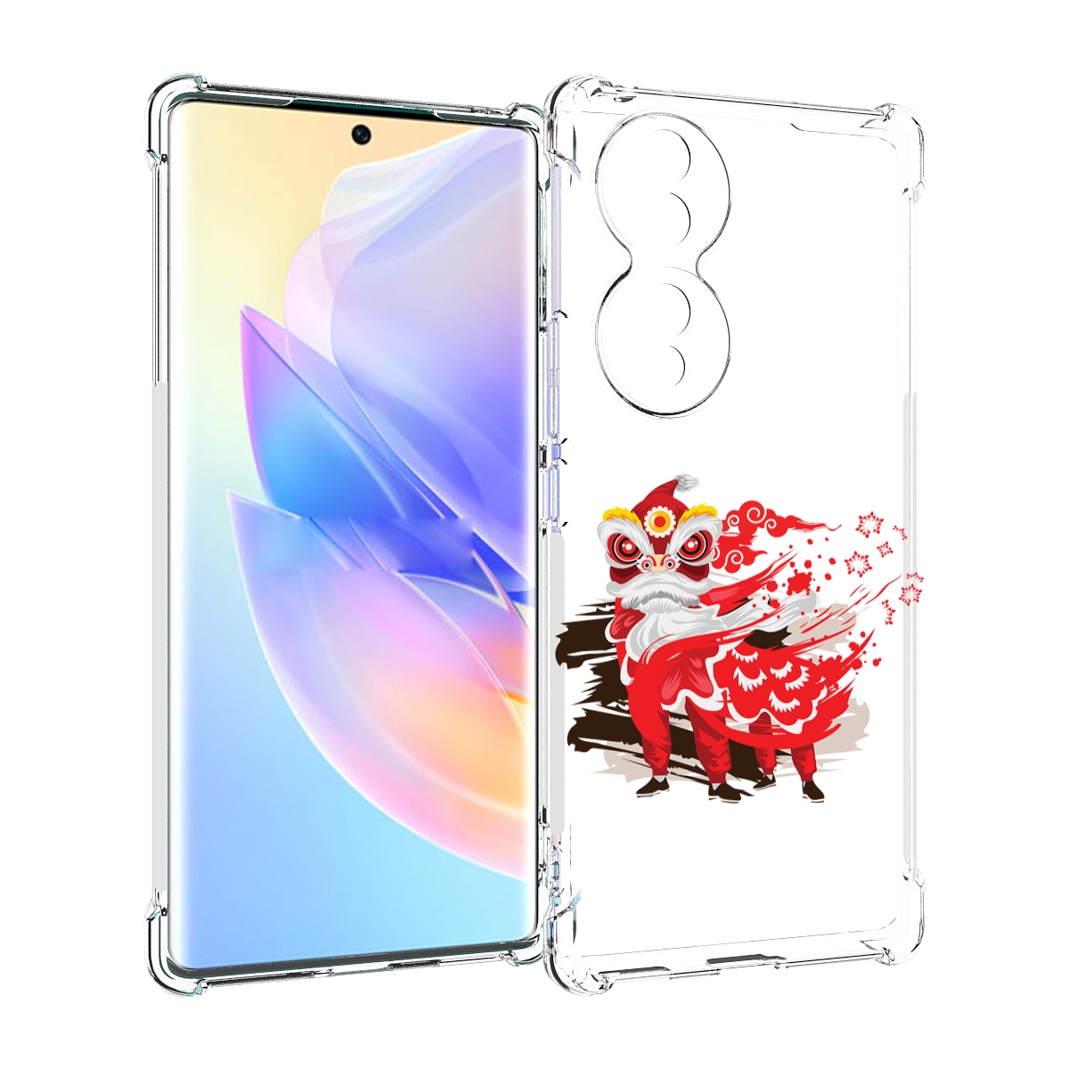 

Чехол MyPads красный-карнавал для Honor 70, Прозрачный, Tocco